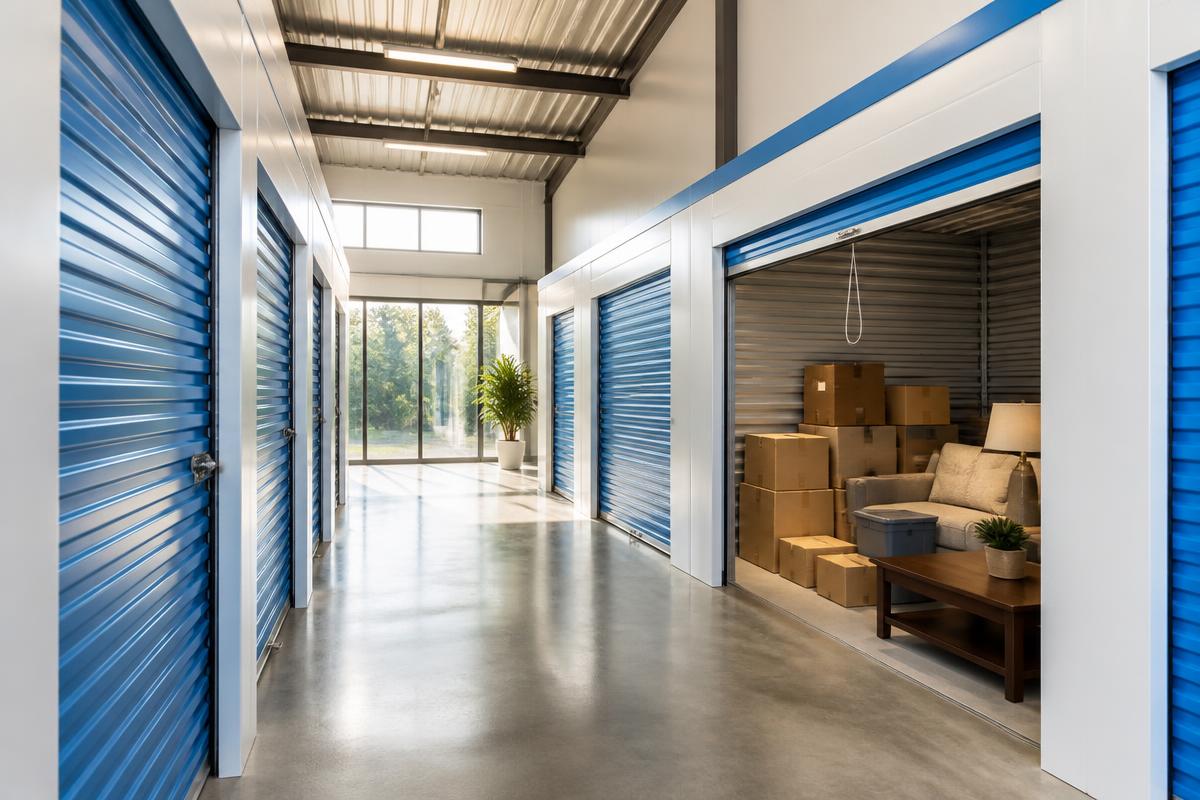 StoragePark Venlo — schone, goed verlichte gang met opslagunits