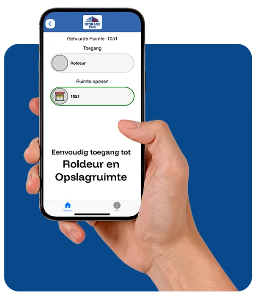 Stap 3: Roldeur en opslagruimte openen met de Smart-Access app van StoragePark